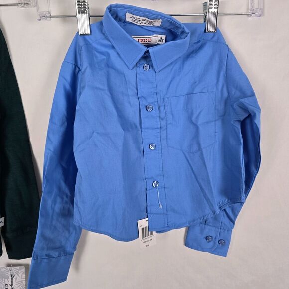 Tommy Bahama & Izod Shirts Boys 4 XS Green & Blue 1 Pullover & 1 Button Down NWT - Picture 8 of 15